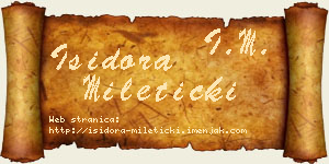 Isidora Mileticki vizit kartica